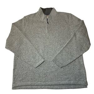 Wrangler Authentics Men's Size 2XL 1/4 Zip Sweater Pullover Gray Stand Up Collar